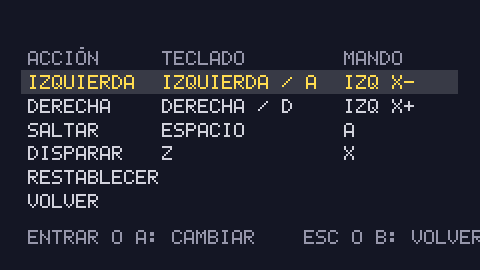 Captura de «Que el jugador elija sus teclas»